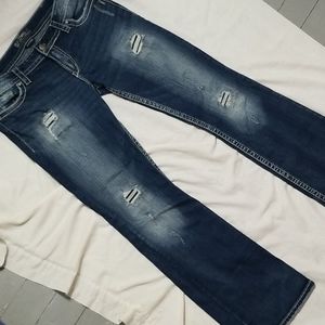 Silver Jeans Pioneer Distressed boot cut 33/33